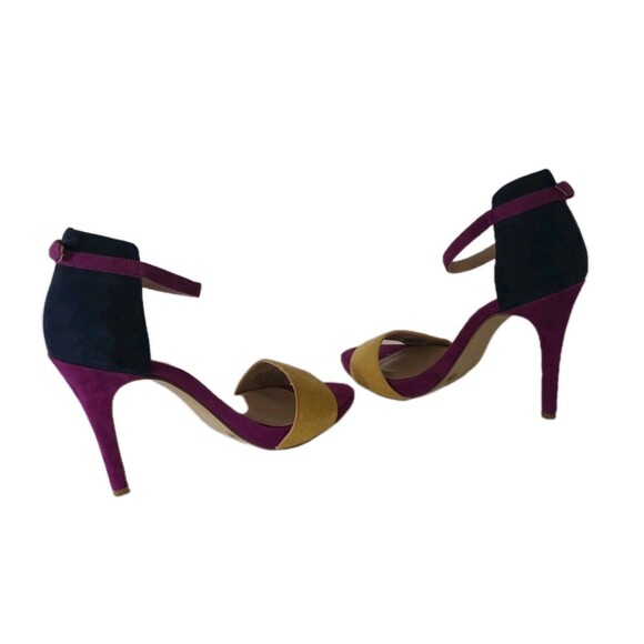 Sole Society Sheila Navy Purple Ankle Strap Stiletto Heels Color Block Size 8.5 - Picture 14 of 16